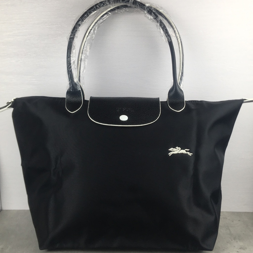 NWT Longchamp Le Pliage Original Large Shoulder Nylon Bag Tote IN NEW BLACK - Picture 6 of 13
